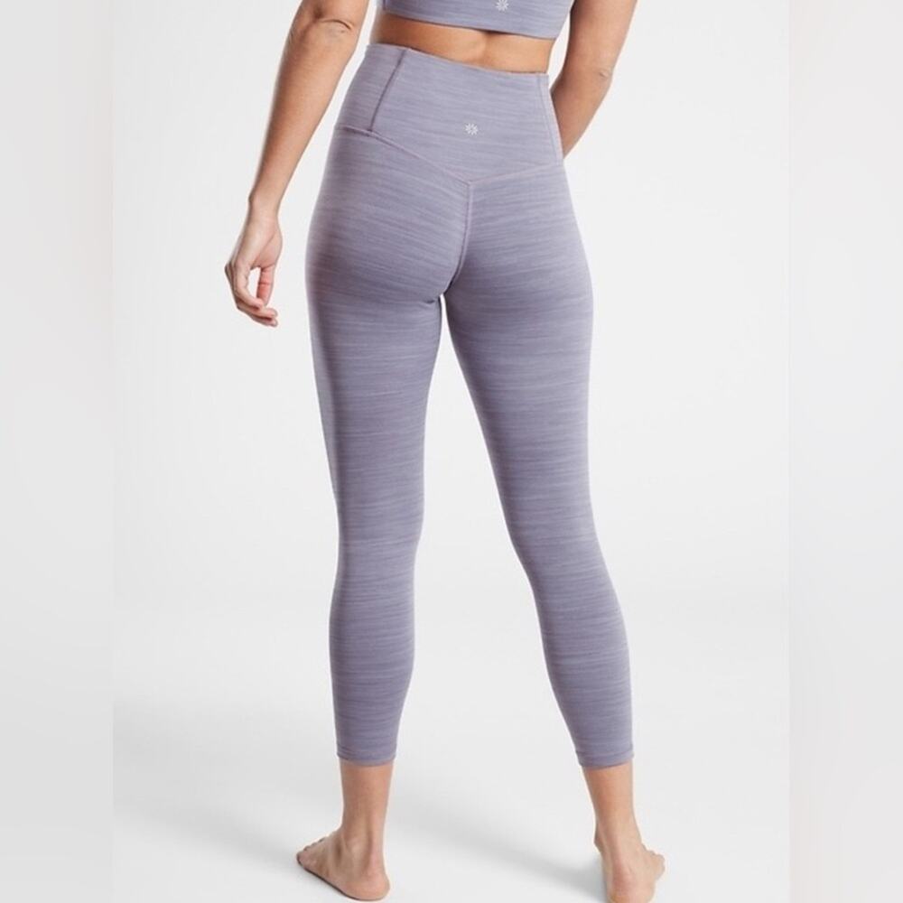 NEW ATHLETA ELATION SPACE DYE 7/8 TIGHT PURPLE GREY HIGH WAISTED SZ MED